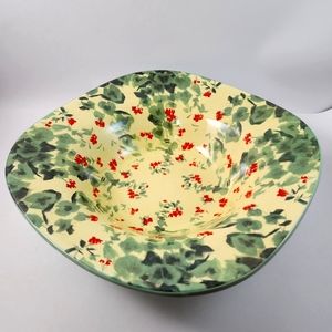 2003 Carol Rowan Geraniums Serving Bowl